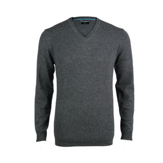 Cashmere & Merino Tailored Fit Vee - Platinum