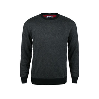 Contrast Detail Crew Neck - Tailored Fit.  Charcoal