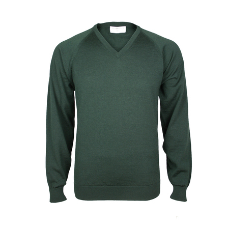 Extrafine Merino Classic Fit Vee - Dark Olive - Silverdale, Mens ...