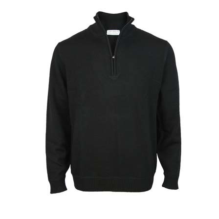 Pure Wool 1/4 Zip - Black