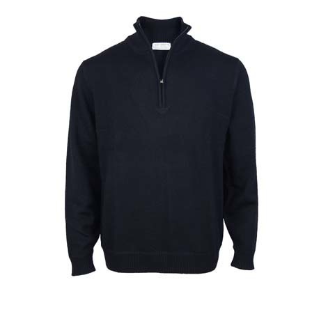 Pure Wool 1/4 Zip - Dark Navy - Silverdale, Mens Clothing & Knitwear ...